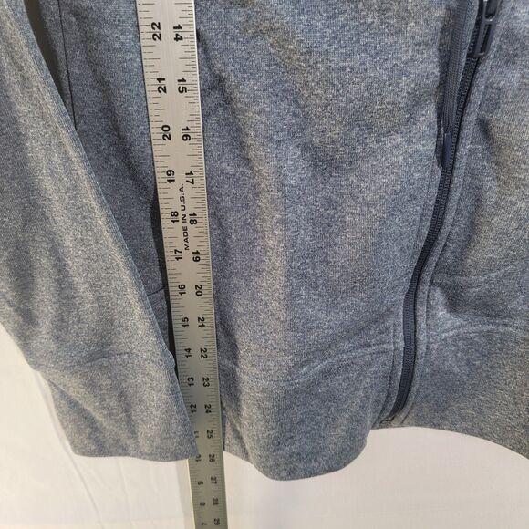 Adidas Gray/Slate Blue Full Zip Up Sweater Hooded W/ Thumb Holes Women's M - Picture 8 of 8